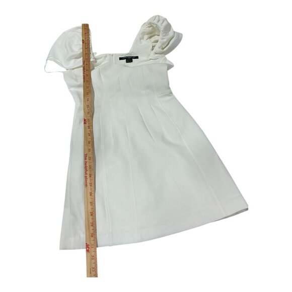French Connection Whisper Gathered Sleeve Mini Dress Size 2 Off-White - Picture 9 of 13